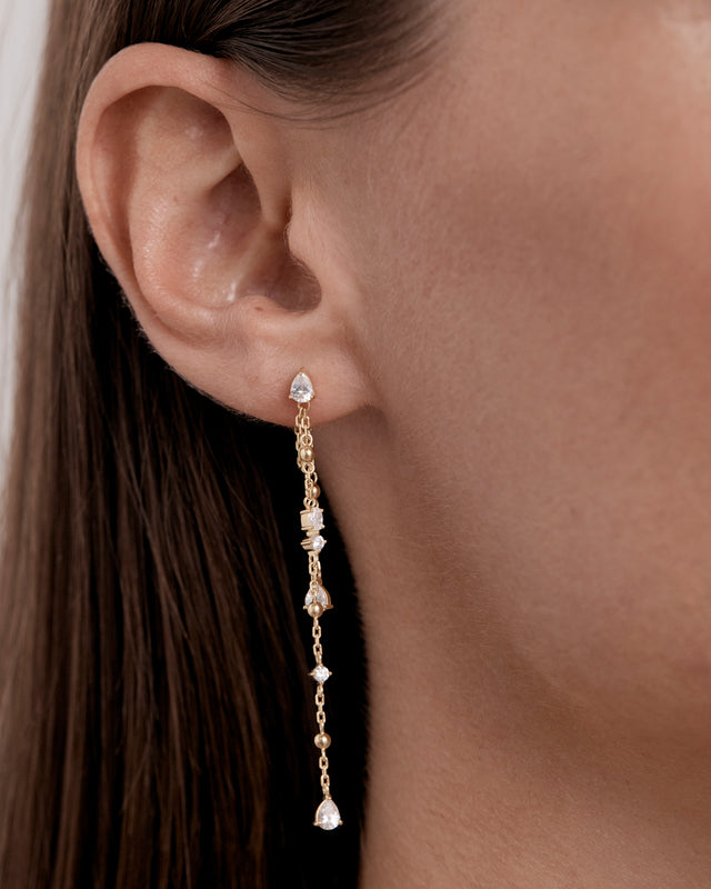 18k Gold Vermeil Cosmic Whisper Chain Earrings