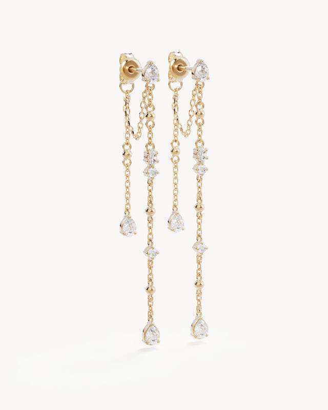 18k Gold Vermeil Cosmic Whisper Chain Earrings