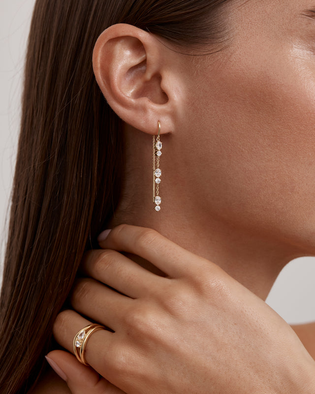 18k Gold Vermeil In the Stars Thread Earrings
