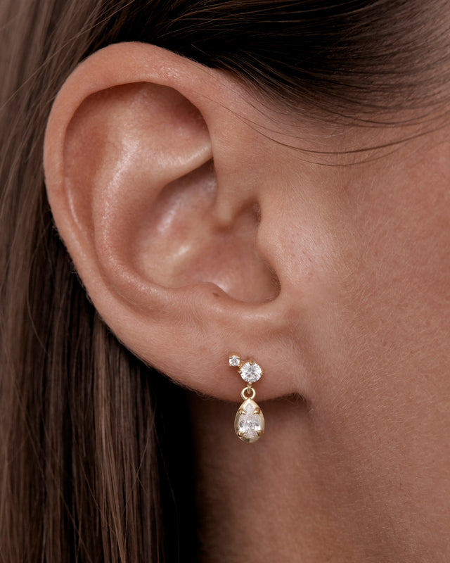 18k Gold Vermeil Quiet Radiance Drop Stud Earrings