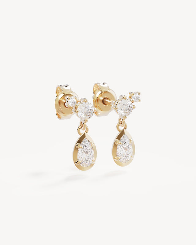 18k Gold Vermeil Quiet Radiance Drop Stud Earrings