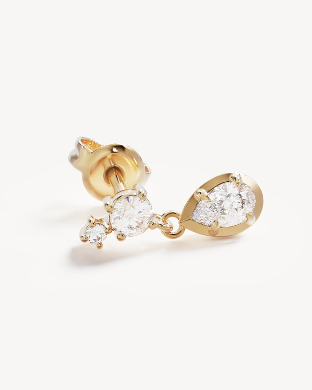 18k Gold Vermeil Quiet Radiance Drop Stud Earrings
