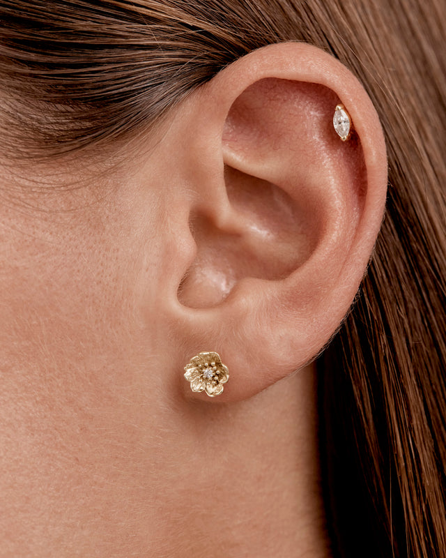 9k Solid Gold Whispers of Spring Lab-Grown Diamond Stud Earring