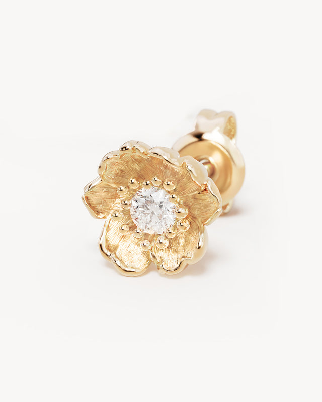 9k Solid Gold Whispers of Spring Lab-Grown Diamond Stud Earring