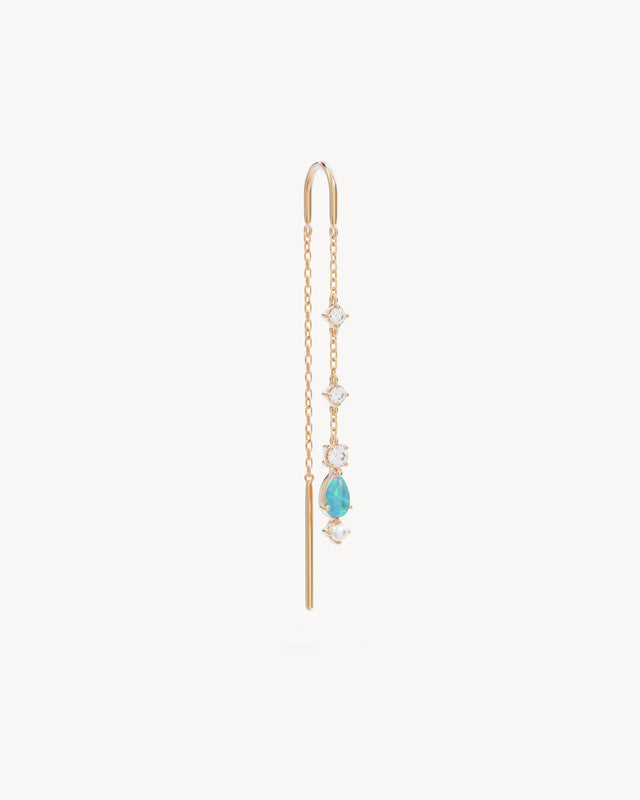 9k Solid Gold Enchanted Light Lab-Grown Diamond Thread Earring