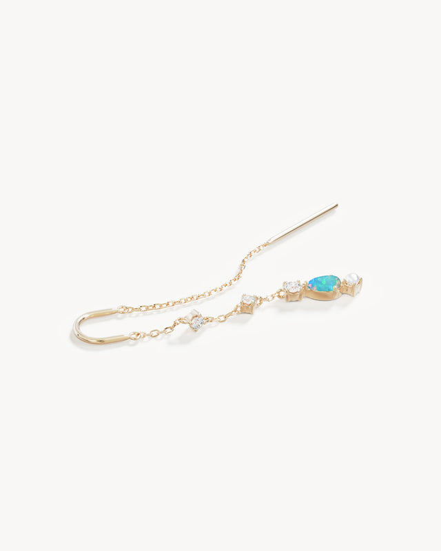 9k Solid Gold Enchanted Light Lab-Grown Diamond Thread Earring