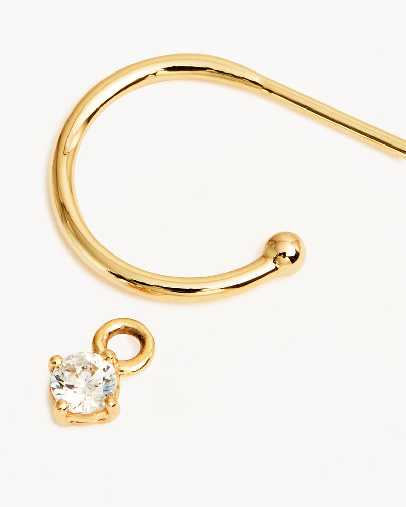 Solid Gold Drop 14k Solid Gold Water Drop Diamond Hoop – by charlotte
