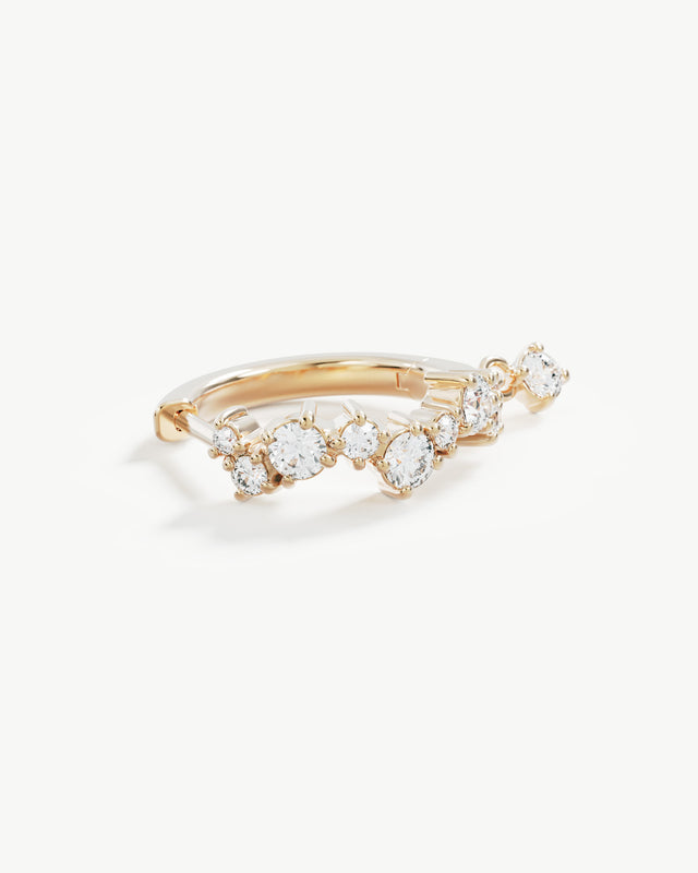 9k Solid Gold Sunlit Dew Lab-Grown Diamond Hoop Earring