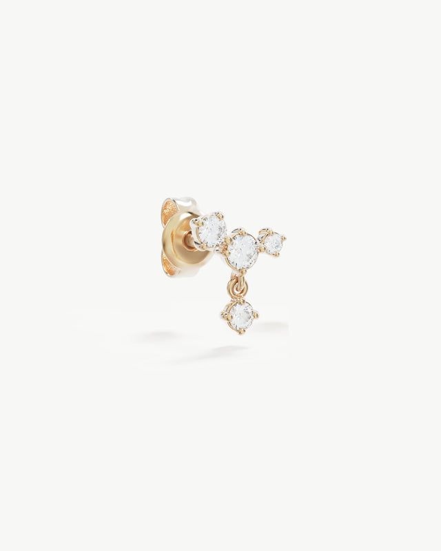 9k Solid Gold Sunlit Dew Lab-Grown Diamond Stud Earring