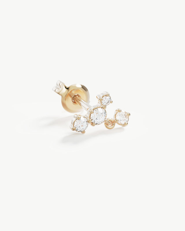 9k Solid Gold Sunlit Dew Lab-Grown Diamond Stud Earring