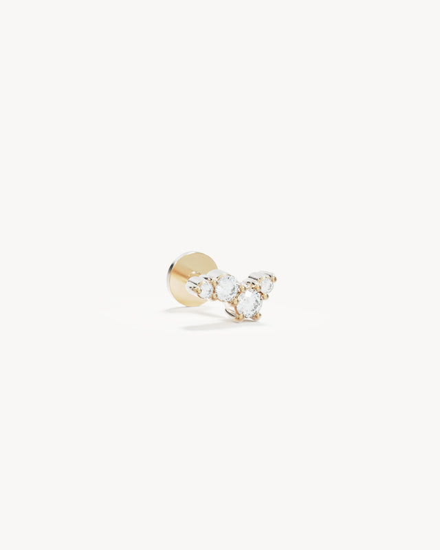 14k Solid Gold Sunlit Dew Lab-Grown Diamond Cartilage Earring
