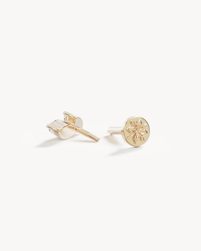 14k Solid Gold Whispering Petals Lab-Grown Diamond Cartilage Earring