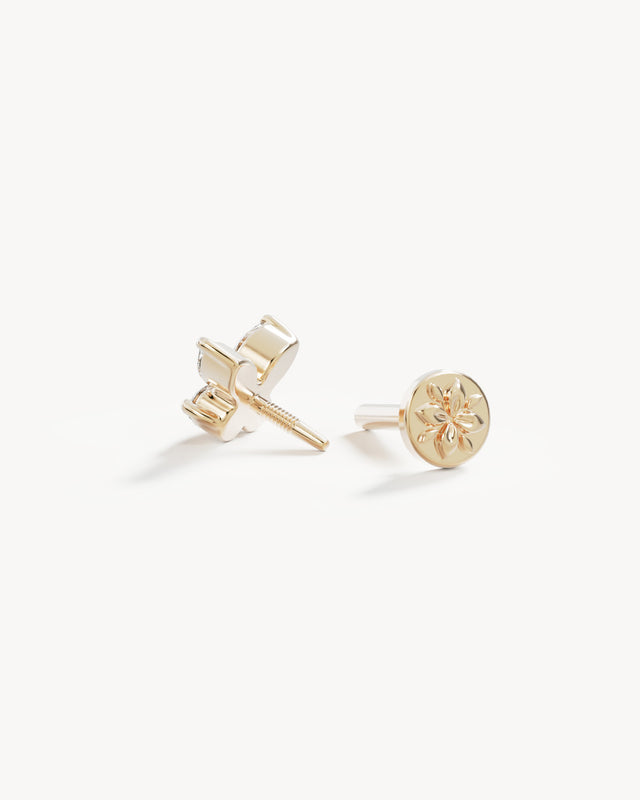 14k Solid Gold Winged Grace Lab-Grown Diamond Cartilage Earring