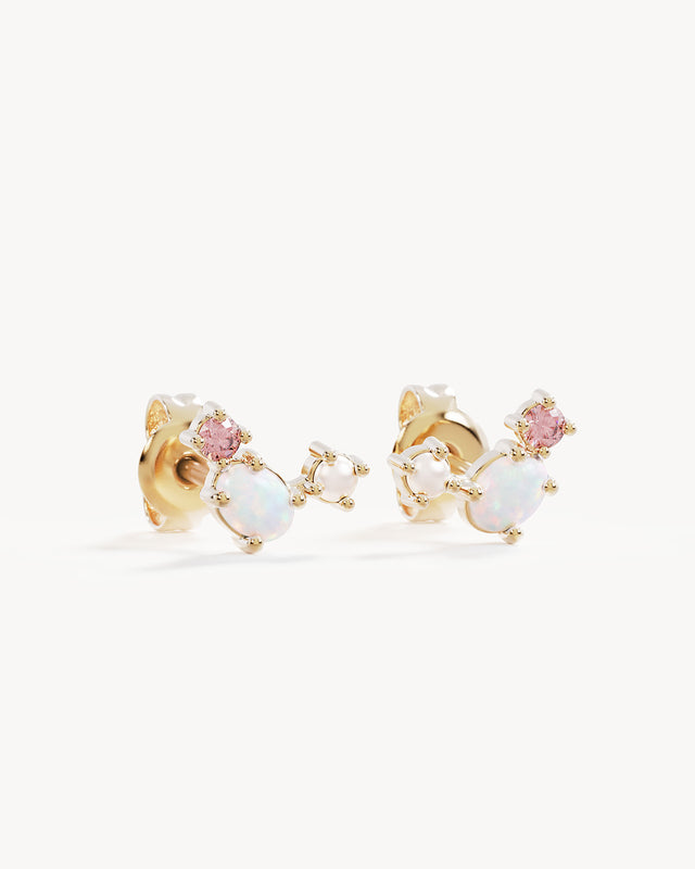 18k Gold Vermeil Cosmic Bloom Stud Earrings