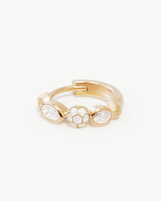 18k Gold Vermeil Protection of Eye Hoops - Crystal