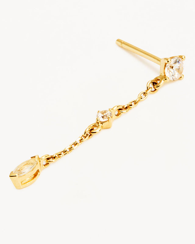 14k Solid Gold Whisper Chain Earring