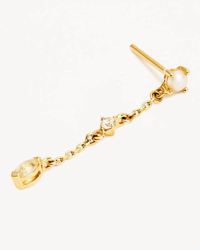 14k Solid Gold Whispers of the Sea Chain Earring