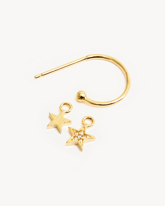 14k Solid Gold Kissed by the Stars Hoop