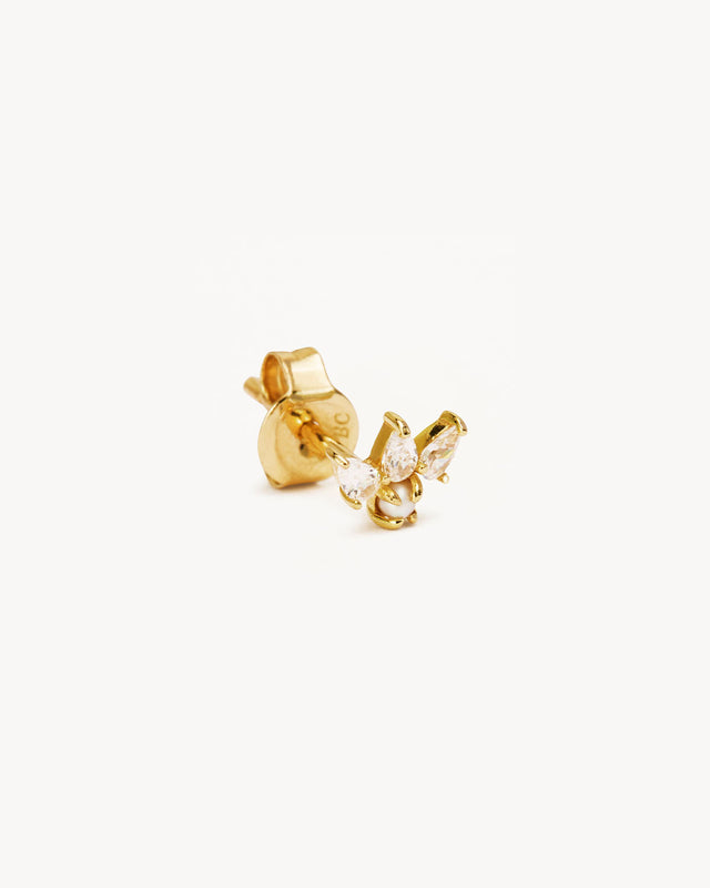 14k Solid Gold Serendipity Stud Earring