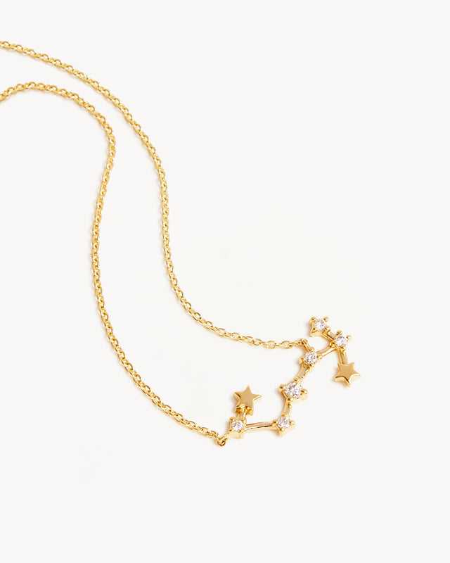14k Solid Gold Starry Night Zodiac Constellation Diamond Necklace - Scorpio