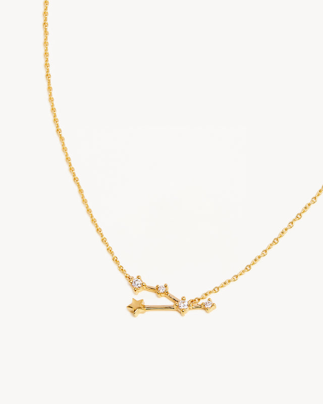 14k Solid Gold Starry Night Zodiac Constellation Diamond Necklace - Taurus