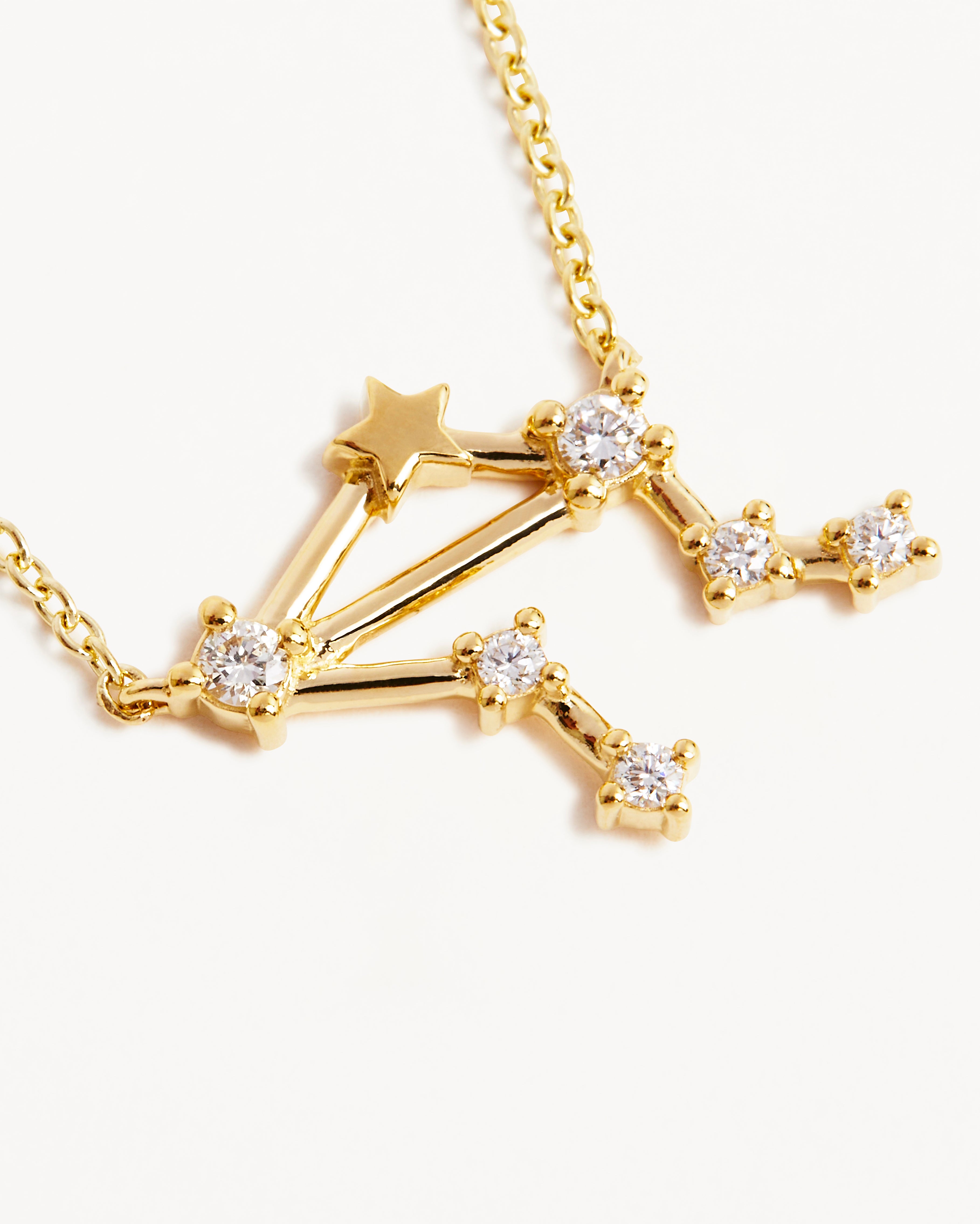 Diamond Accent Libra Constellation Necklace in Sterling Silver with 14K  Gold Plate | Zales