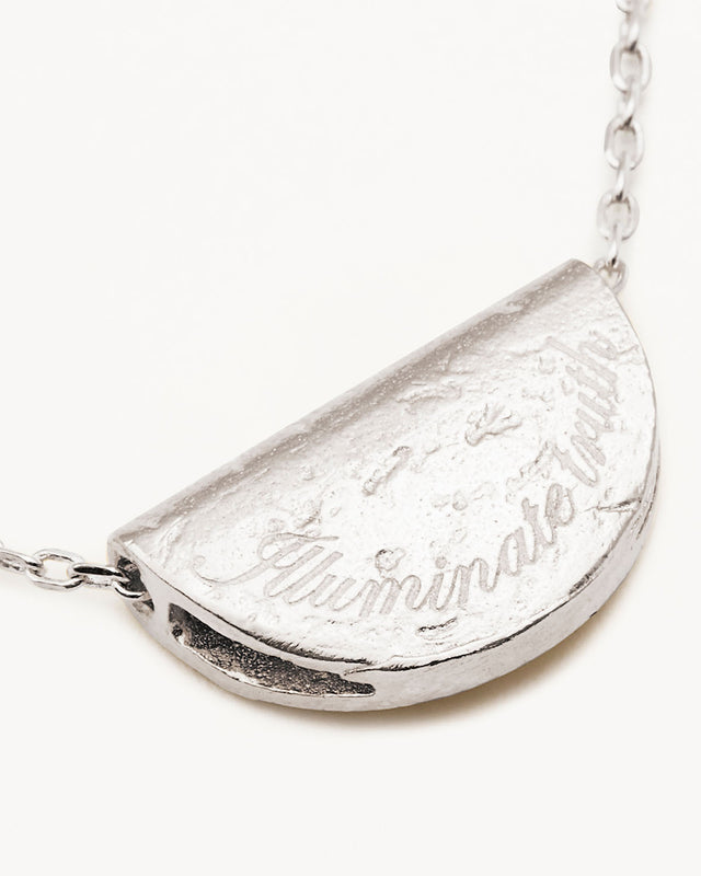 Sterling Silver Lotus Birthstone Necklace - November - Citrine