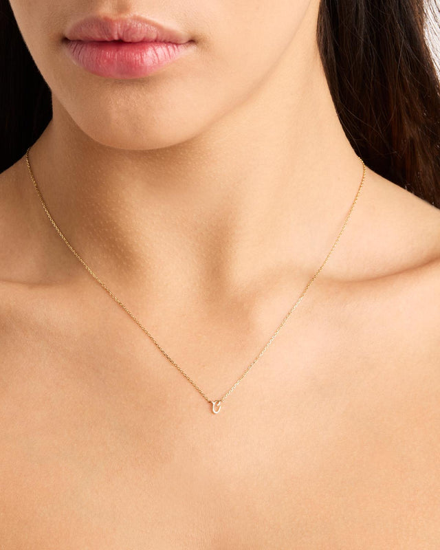 14k Solid Gold Love Letter Necklace - Main Image