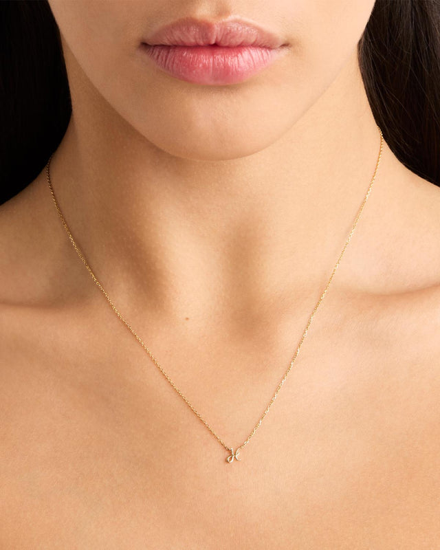 Small Gold Letter Necklace H Personalized Crown Initial H Necklace