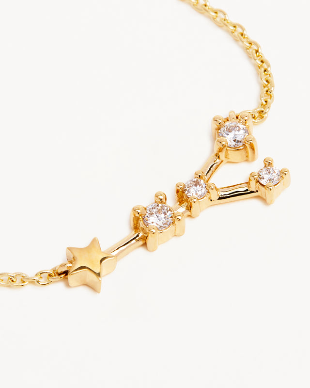 14k Solid Gold Starry Night Zodiac Constellation Diamond Necklace - Cancer