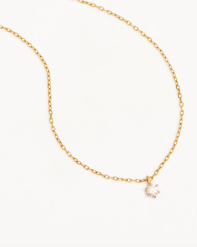 14k Solid Gold Sweet Droplet Diamond Necklace