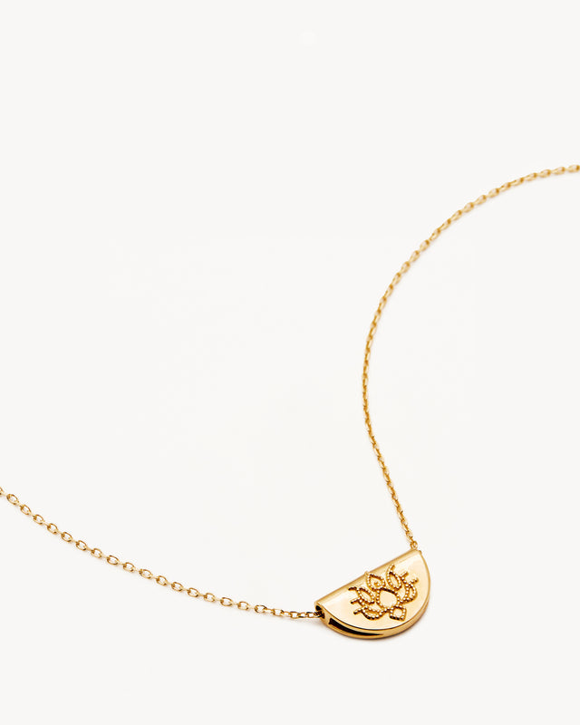 14k Solid Gold Mini Lotus Necklace