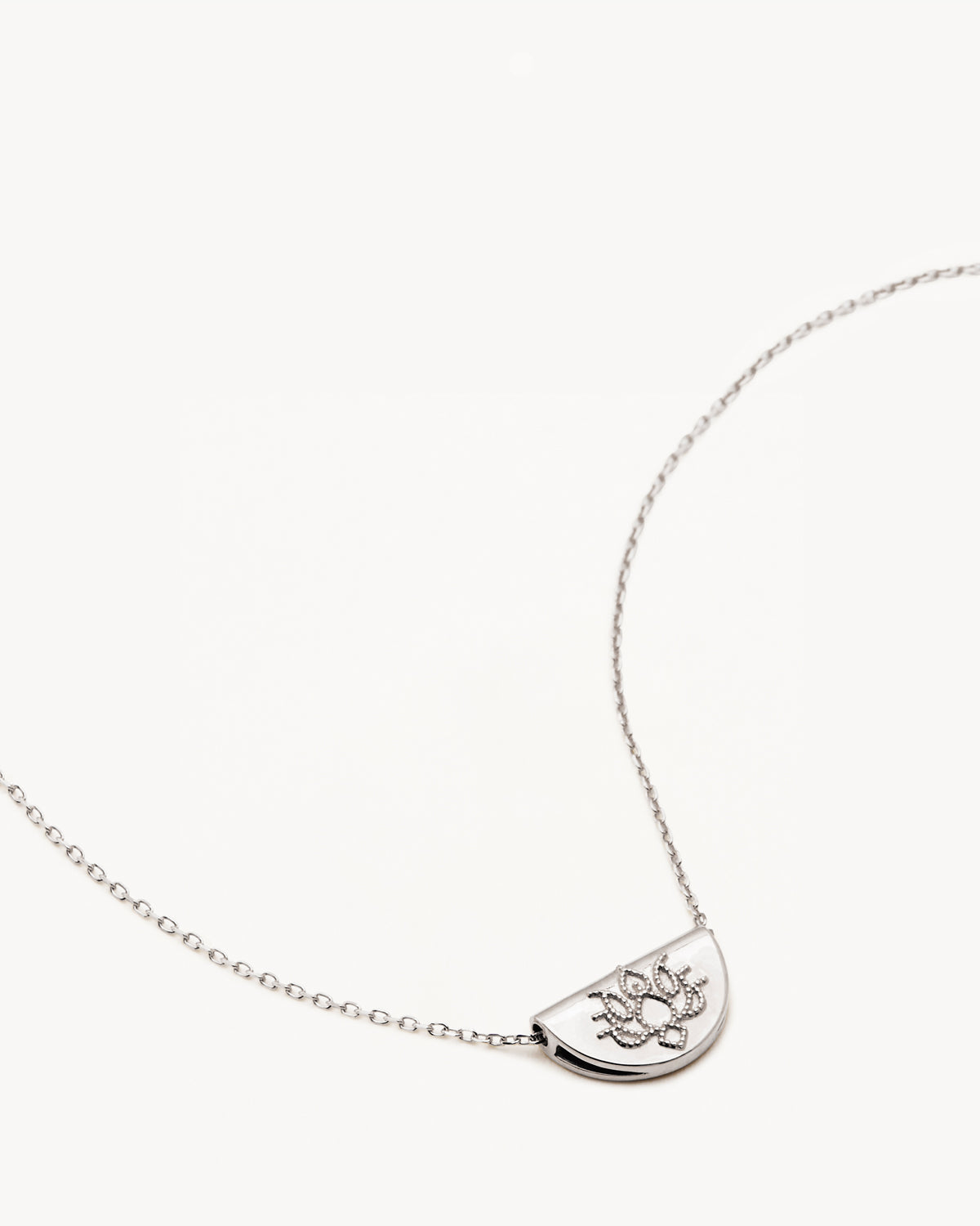 White gold 2025 lotus necklace