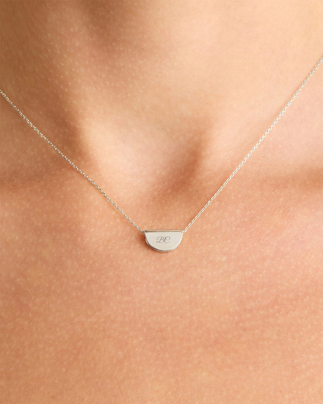 14k Solid White Gold Mini Lotus Necklace