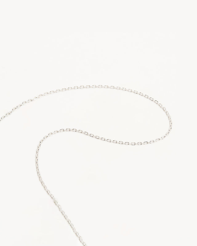 14k Solid White Gold 18" Signature Chain Necklace