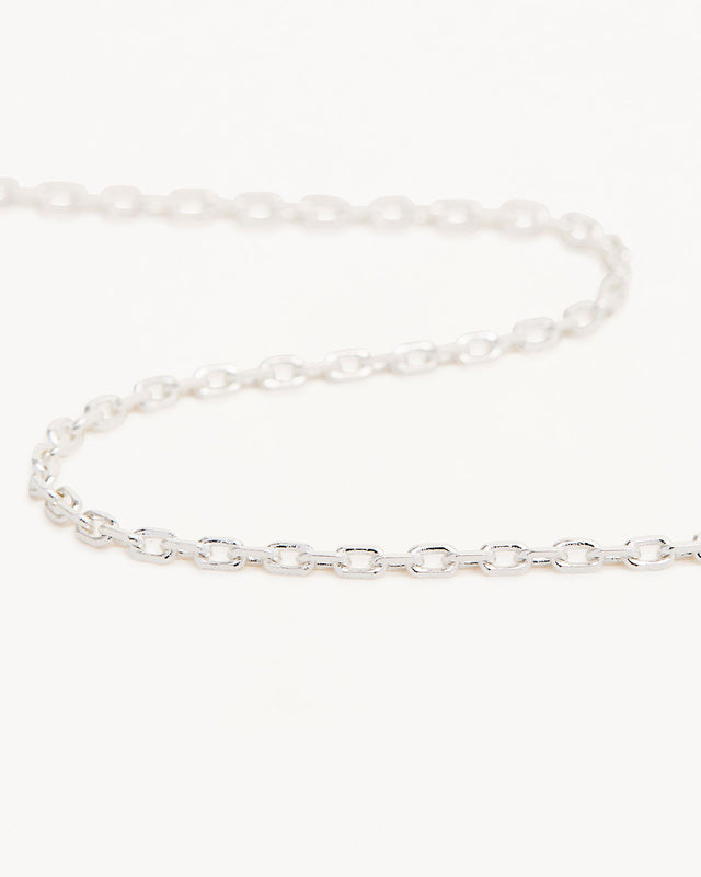 14k Solid White Gold 18" Signature Chain Necklace