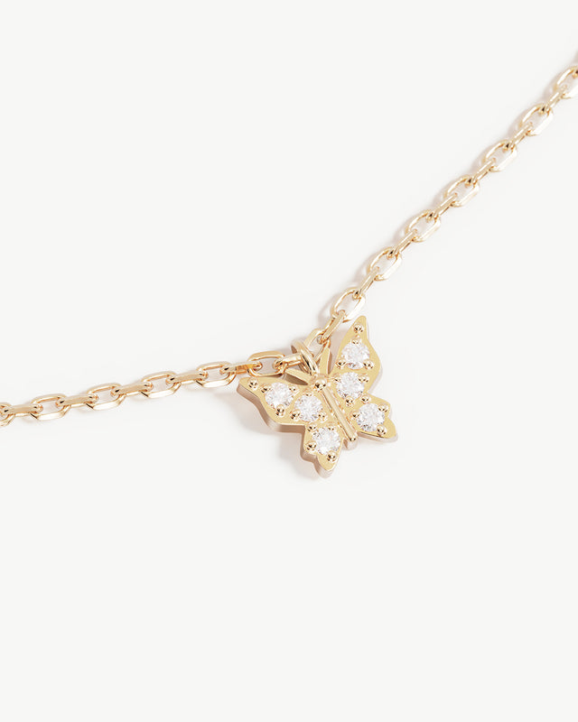 9k Solid Gold Fly With Me Lab-Grown Diamond Necklace