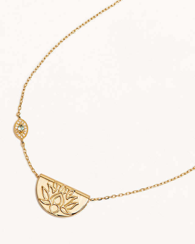 18k Gold Vermeil Eye of Peace Lotus Necklace