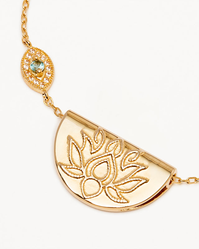 18k Gold Vermeil Eye of Peace Lotus Necklace