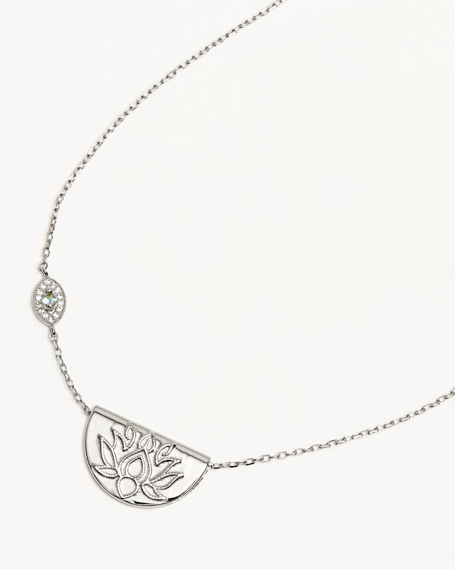 Sterling Silver Eye of Peace Lotus Necklace