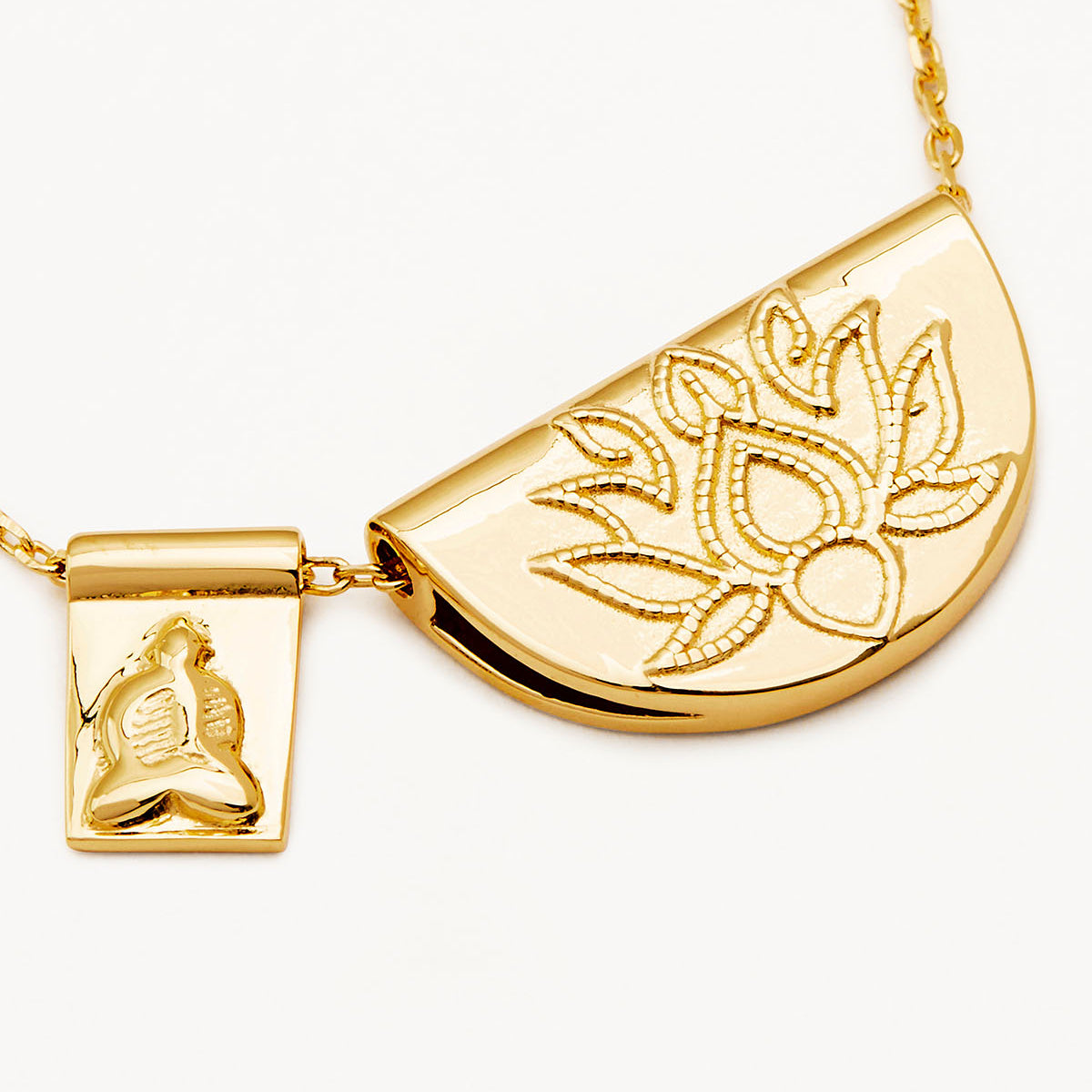18k Gold Vermeil Lotus and Little Buddha Necklace – by charlotte