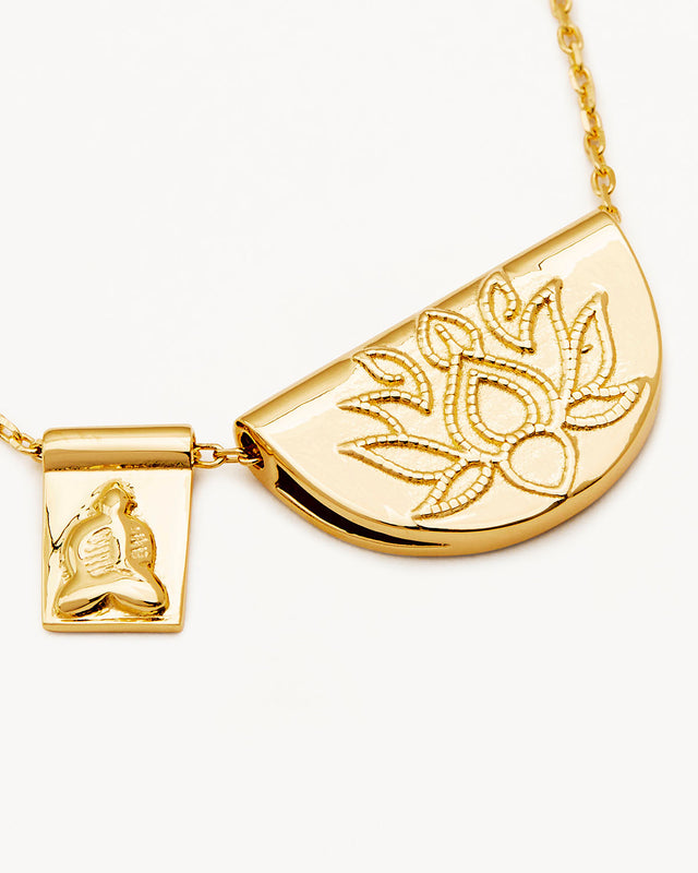 18k Gold Vermeil Lotus and Little Buddha Necklace