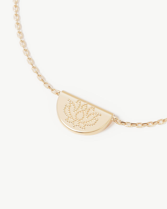 9k Solid Gold Lotus Necklace