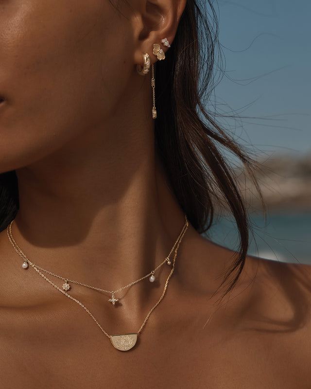 18k Gold Vermeil Lotus Short Necklace