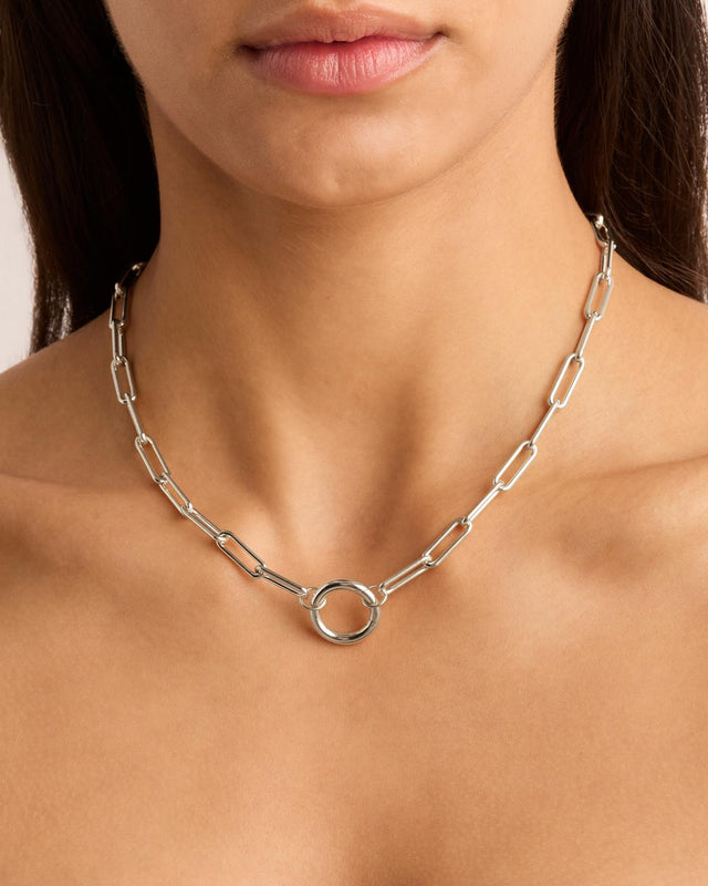 Sterling Silver 18" With Love Annex Link Necklace