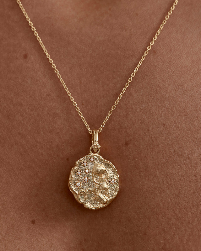 18k Gold Vermeil She is Zodiac Necklace - Aries