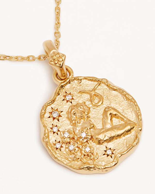 18k Gold Vermeil She is Zodiac Necklace - Taurus