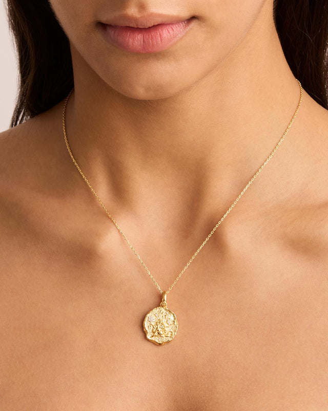 18k Gold Vermeil She is Zodiac Necklace - Libra