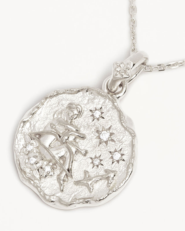 Sterling Silver She is Zodiac Necklace - Sagittarius