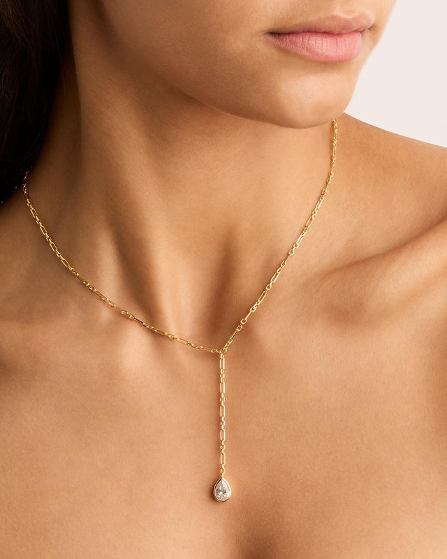 18k Gold Vermeil Adored Lariat Necklace
